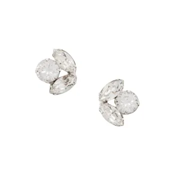 Jennifer Behr Silver Plated Metal, Crystal Stud Earrings Women's Silver