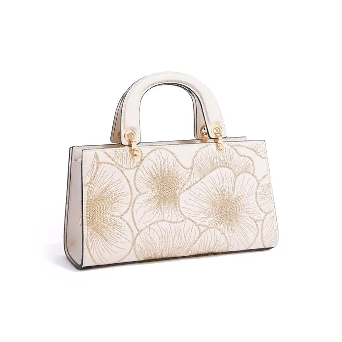 Forever Lucky Cow Leather Shoulder Bag, Crossbody Bag, Handbag Women's Moon White/Purple Elegance-0