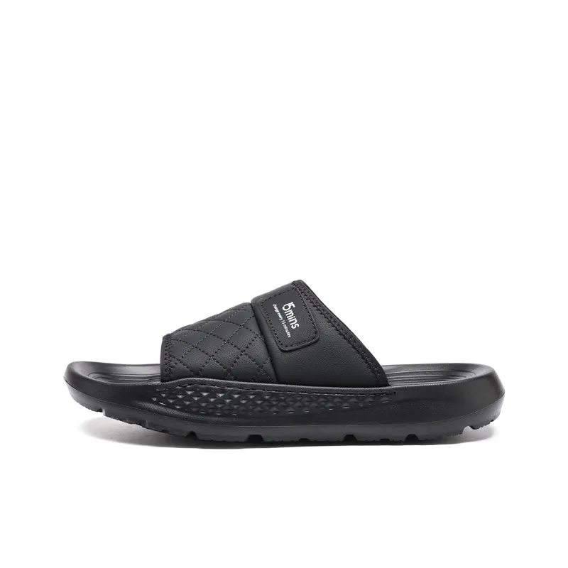 15 MINS Quiet Slide Slippers Men's Black-0