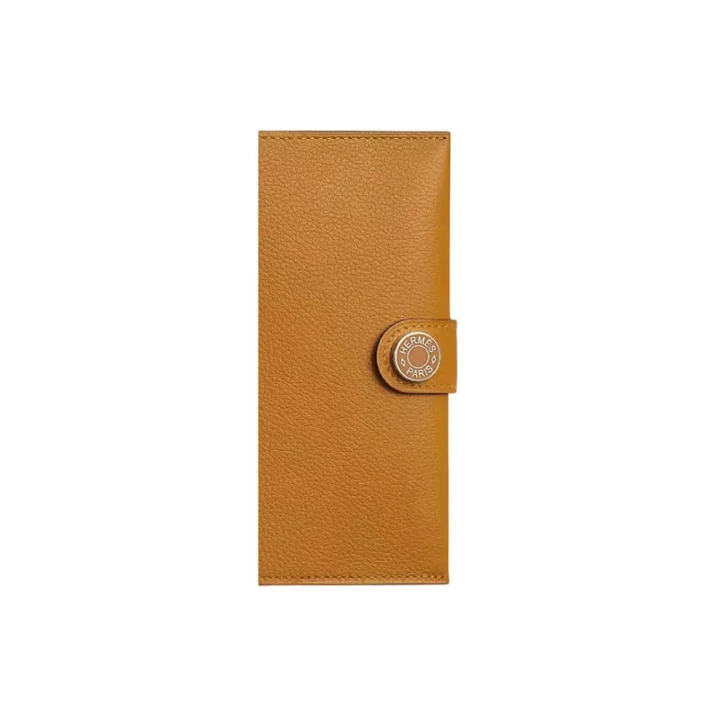 HERMES R.M.S Evercolor Calfskin Passport Holder Unisex 28 Caramel-2