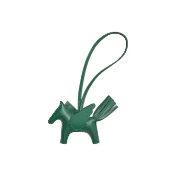 HERMES Rodeo Pegase Milo Lambskin With Swift Calfskin Bag Charm Bag Accessory Trumpets Unisex Medium Green