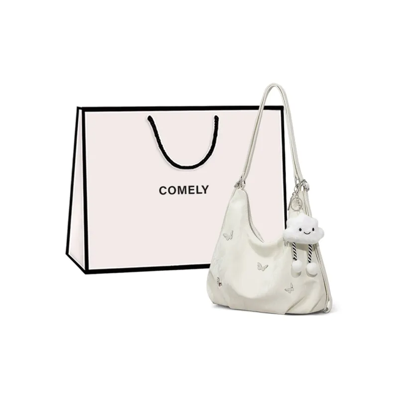 COMELY Synthetic Leather Multifunction Shoulder Bag, Crossbody Bag Regular Women's Ecru-0