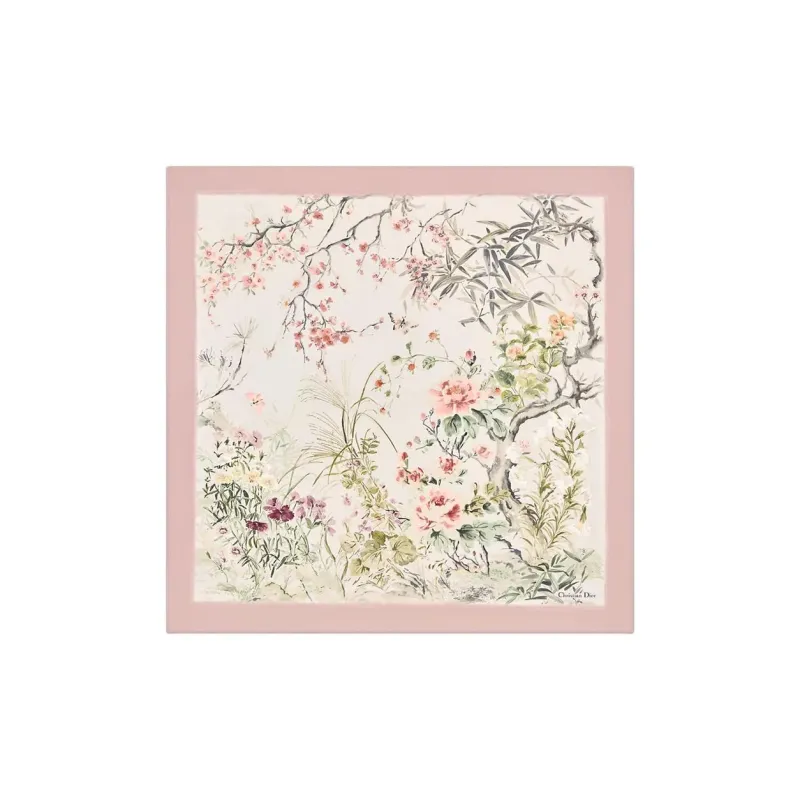 DIOR Mulberry Silk Scarves Women's Light Pink-0