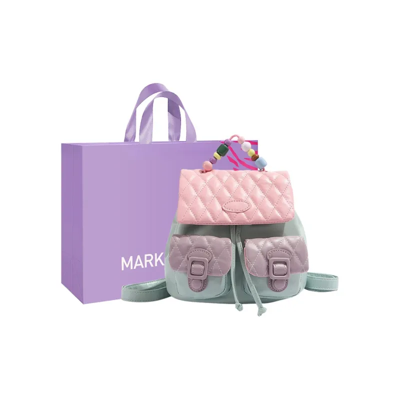 MARKANGARO PU Backpack Women's Pink Green Multicolor-1