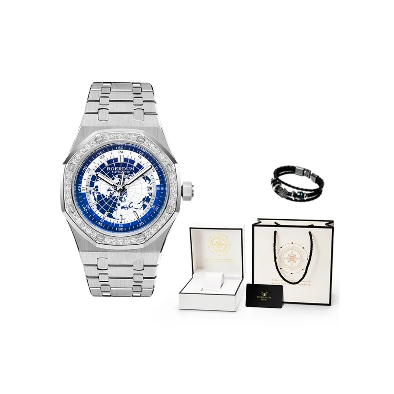ROERDUM Galaxy Starry Sky Collection Mechanical Movement Stainless Steel Watchband Watch Men's Watches Blue Dial-12