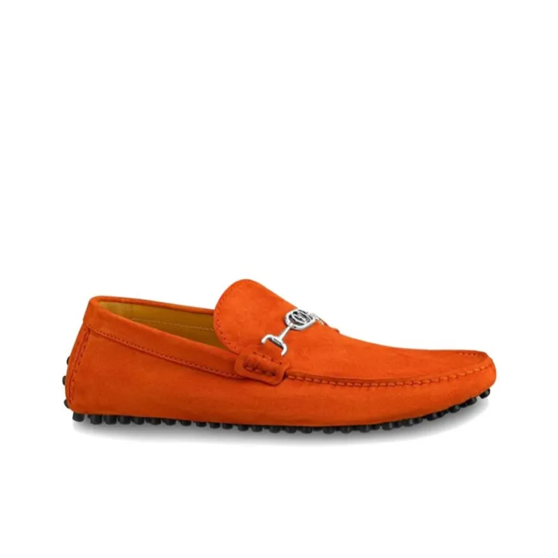 LOUIS VUITTON Porto Vecchio Gommino Loafers Men's Orange-1