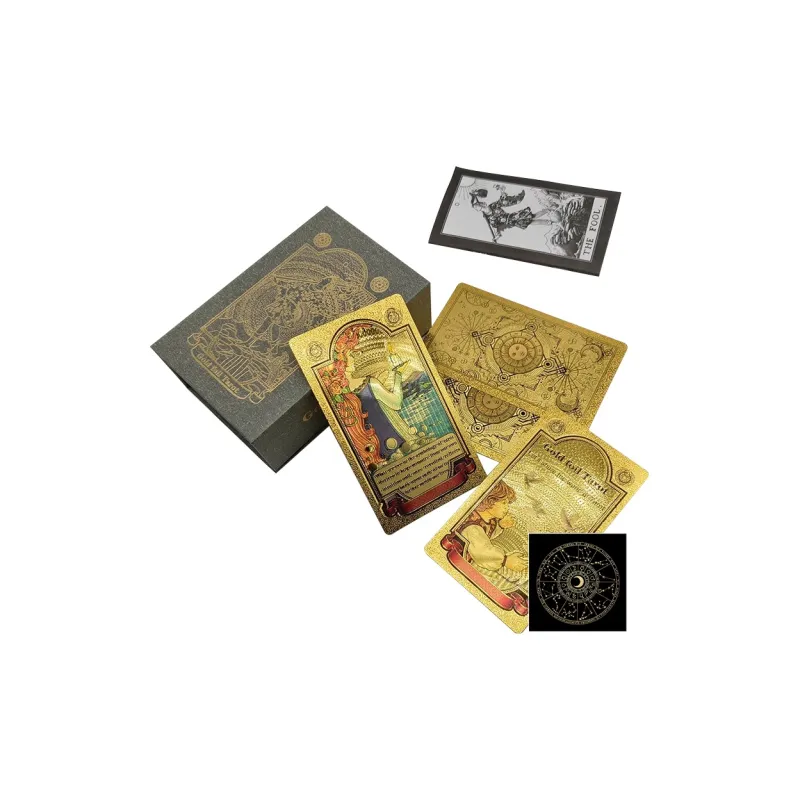 JINBANG Wite Tarot Collection, Gold Foil PVC Waterproof, Tarot Board Games-16