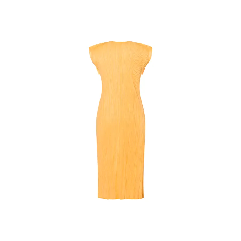 PLEATS PLEASE ISSEY MIYAKE SS24 Sleeveless Dress Women's Neon Orange-1