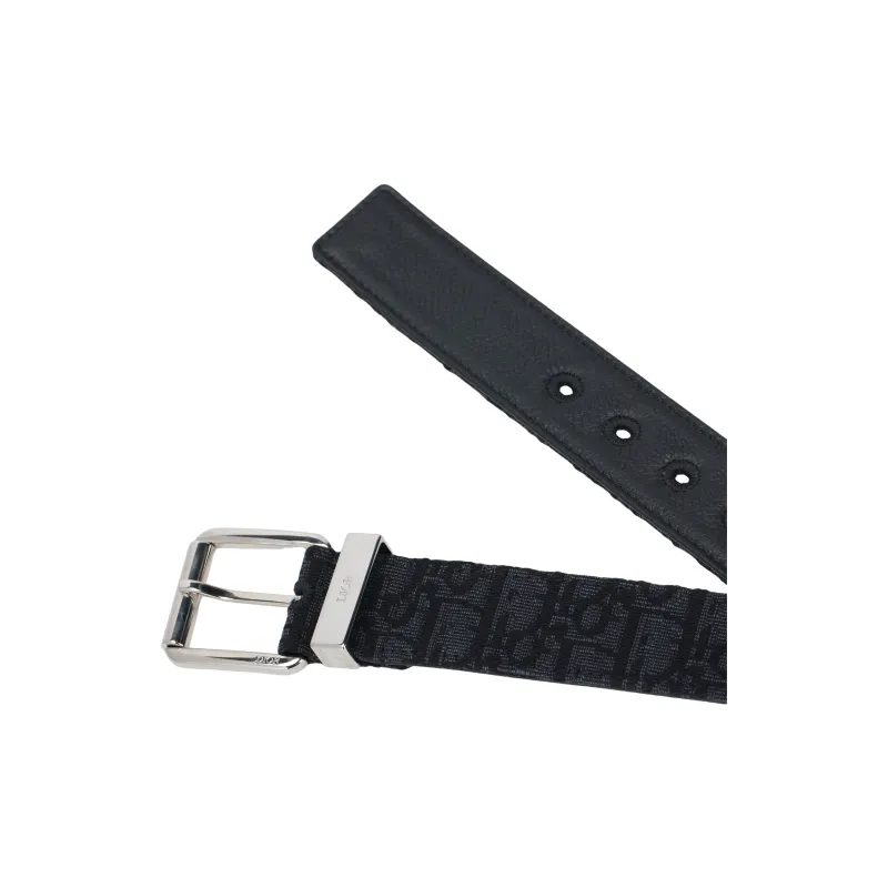 DIOR Cow Leather Belts Unisex Black Width 3.5cm-3