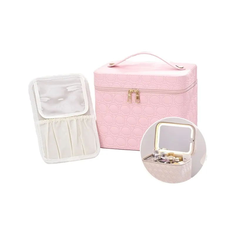 MUYAXUAN Portable Cosmetics Double Layer Storage Bag Box-2
