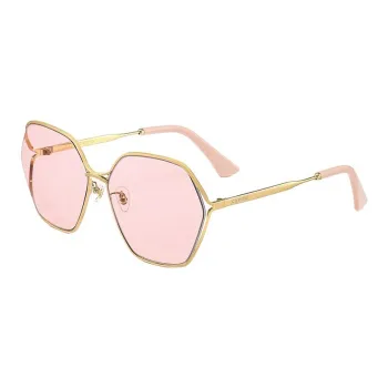 CAPONI Metal Irregular Shape Sunglasses Unisex Gold