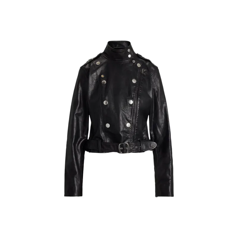 Polo Ralph Lauren Leather Jacket Women's Black-0