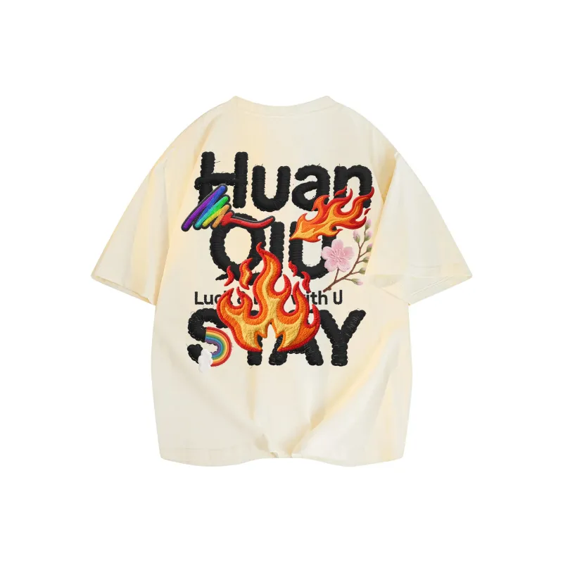 HUANQIU Short Sleeved T Shirts Unisex-19