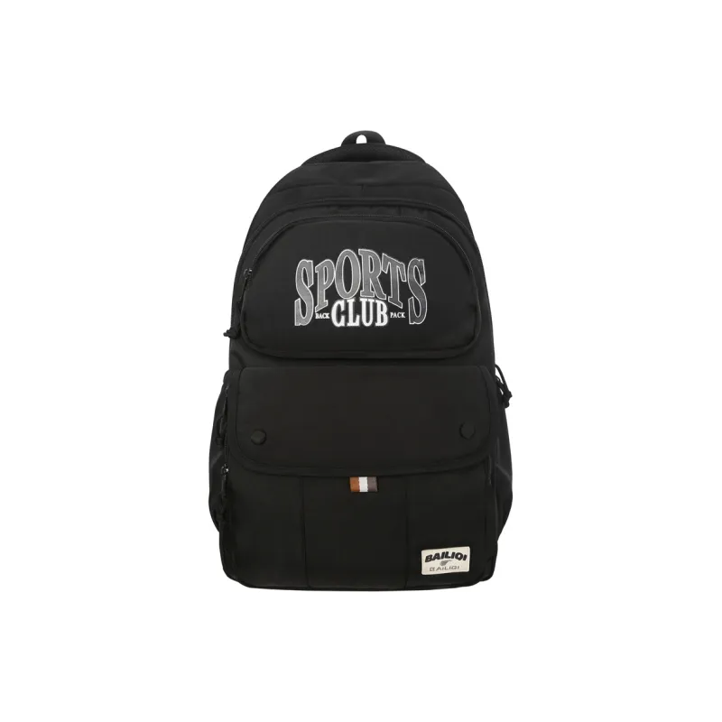 TANGCOOL Nylon Backpack Unisex Black/Khaki/White-0