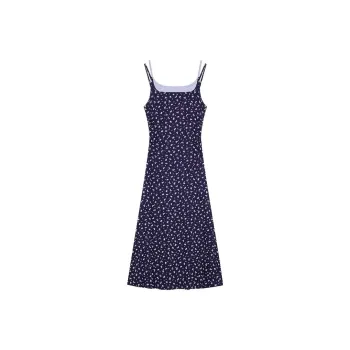 Mu Qingqing Slip Dresses Women's Blue[Ice Silk Ribbed Fabric]