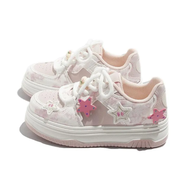 KATHRYN WILSON Slip Resistant, Abrasion Resistant, Lightweight, Breathable Low Top Skateboard Shoes Women's Pink-5