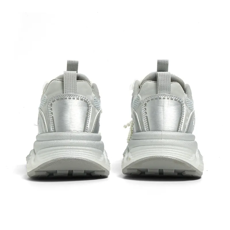 FOREVER 21 Anti Slip Wear Resistant Low Top Chunky Sneakers Women's Gray-4