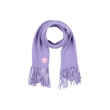 VERSACE Cashmere Knit Scarves Women's Purple