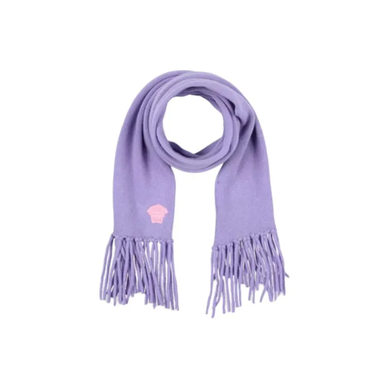 VERSACE Cashmere Knit Scarves Women's Purple-0