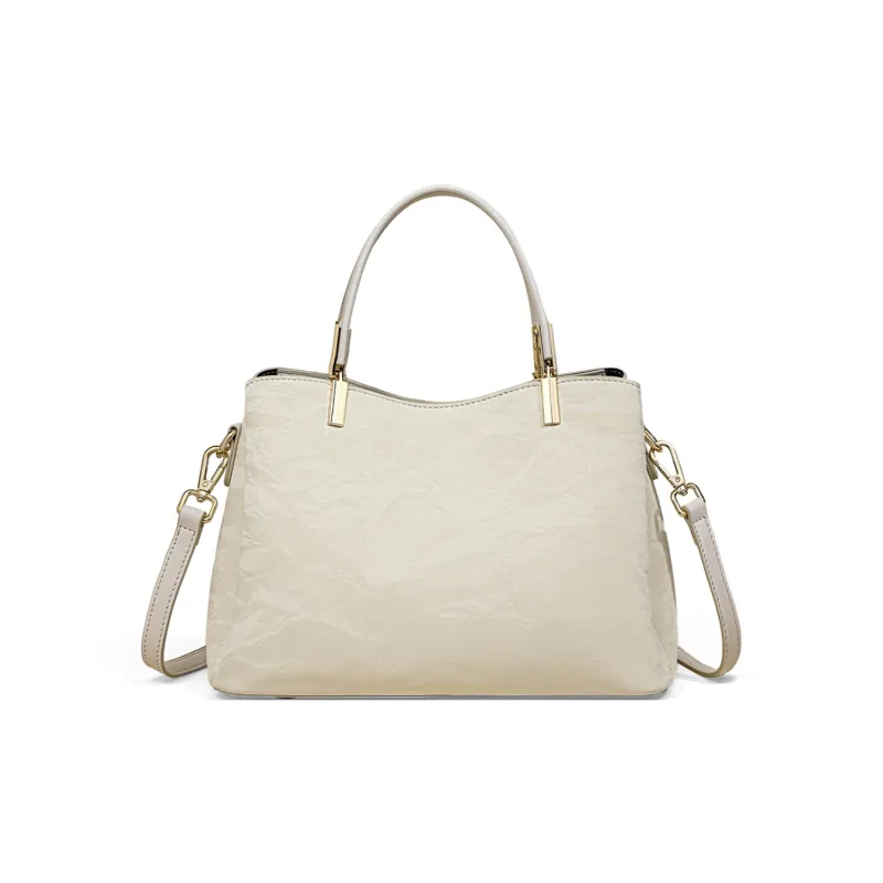 COMELY Synthetic Leather Shoulder Bag, Crossbody Bag, Handbag Women's Ecru-3