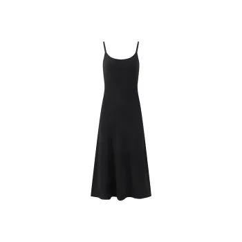 YINLEI Slip Dresses Women's Black