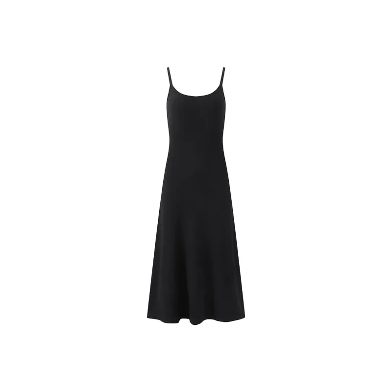 YINLEI Slip Dresses Women's Black-0