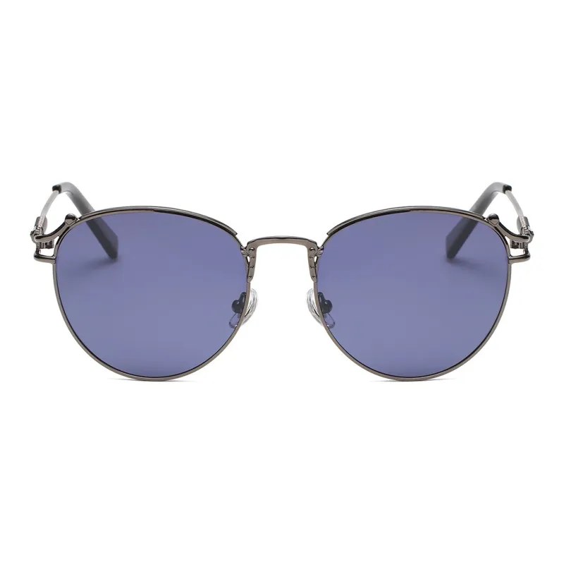 SOMAN Metal Oval Sunglasses Unisex-3