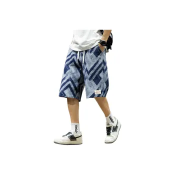 Tonlion Denim Shorts Unisex Gray Blue