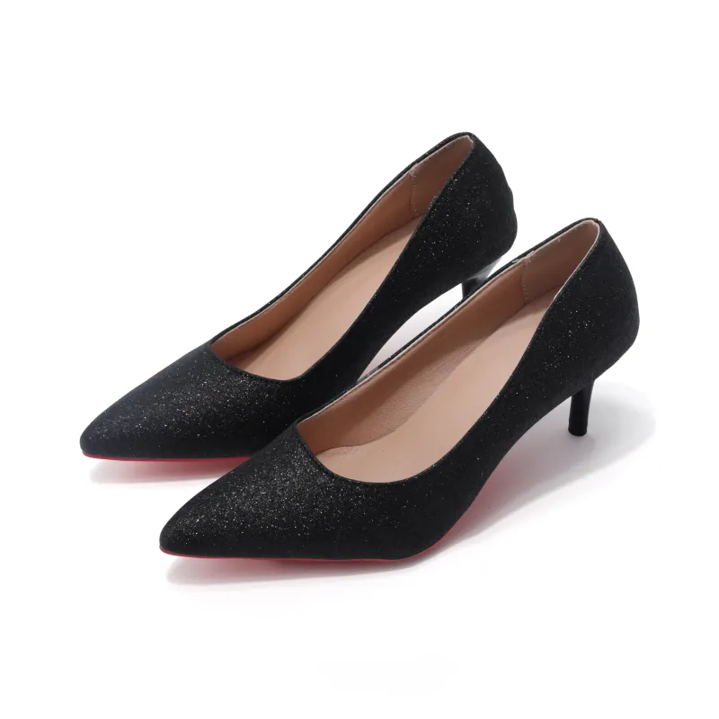 Take The Qin Slim Heel High Heels Women's Black-8