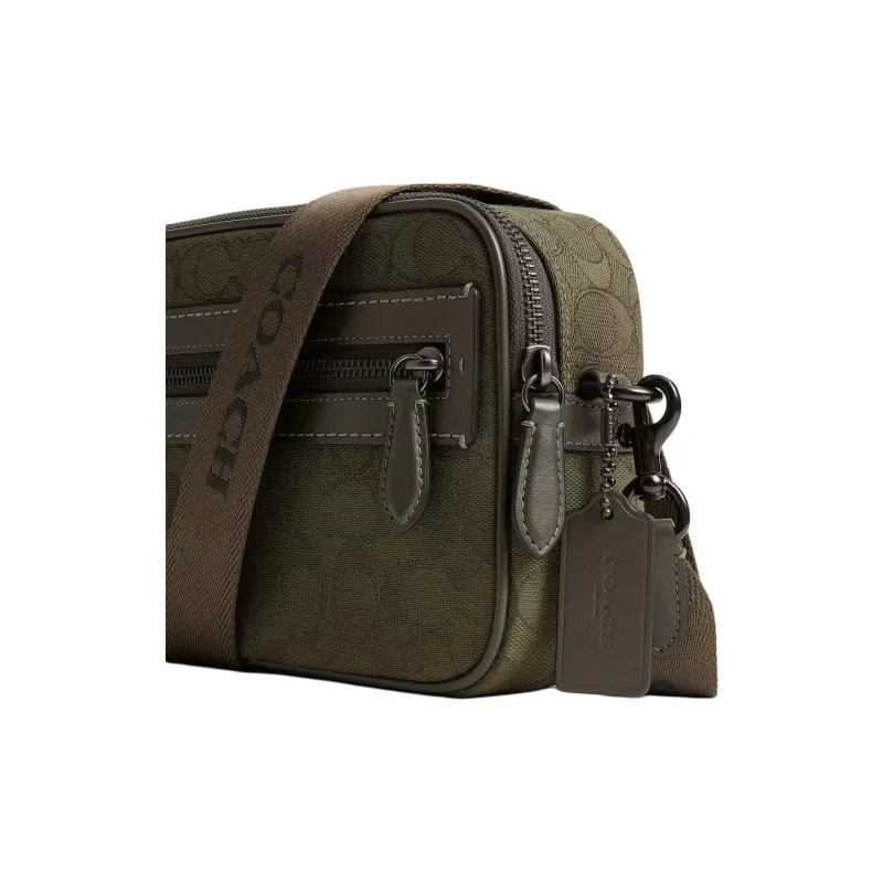 COACH Leather Camera Bag, Shoulder Bag Trumpets Women's Olive Green-4