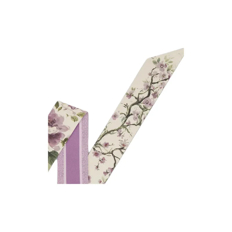 DIOR Mulberry Silk Scarves Women's White/Purple-2