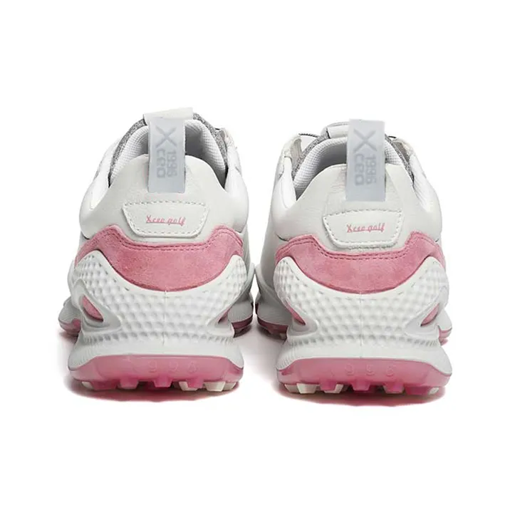 Xceo1996 Wear resistant And Waterproof Low Top Golf Shoes Women's White Pink-3