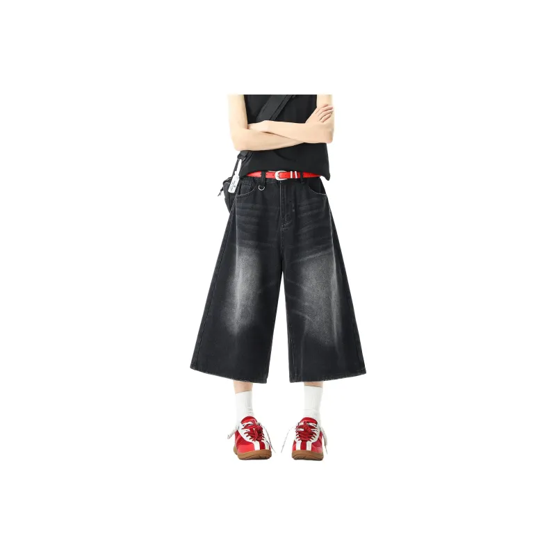 DEAR BETSY Denim Shorts Unisex Washed Black-0