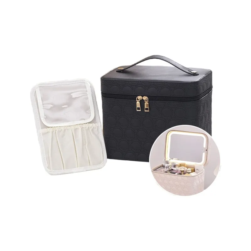 MUYAXUAN Portable Cosmetics Double Layer Storage Bag Box-4