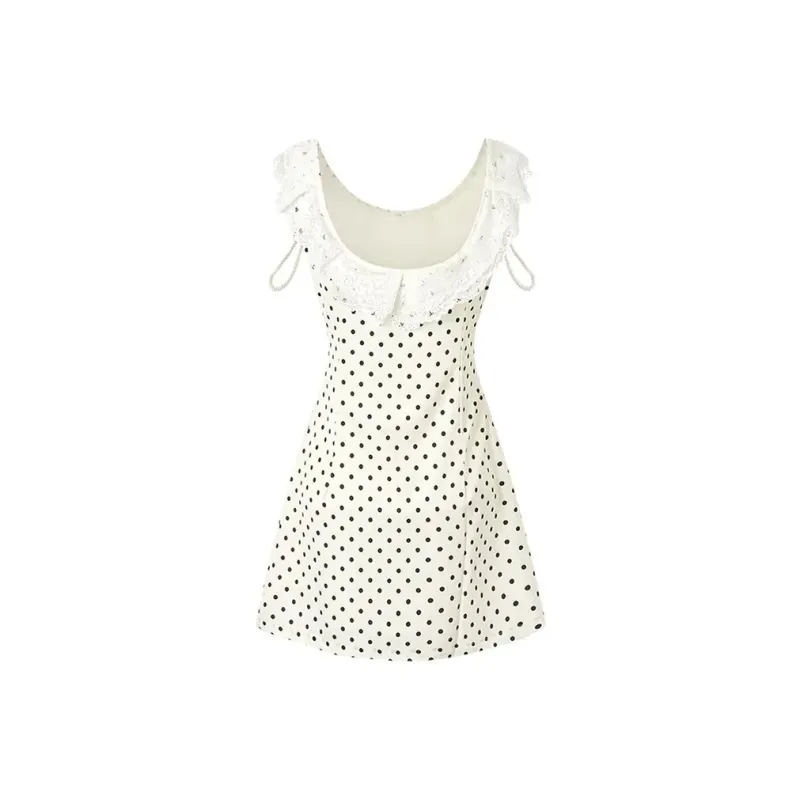 PAZZO Sleeveless Dresses Women's White Polka Dot-1