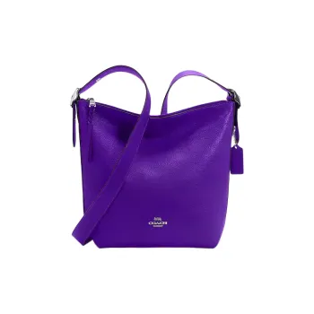 COACH Pebbled Leather Bucket Bag, Shoulder Bag, Crossbody Bag Medium Size Women's Purple
