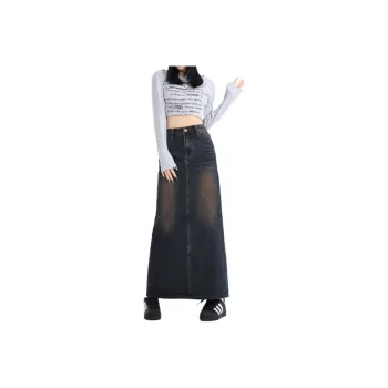 YINLEI Denim Long Skirt Women's