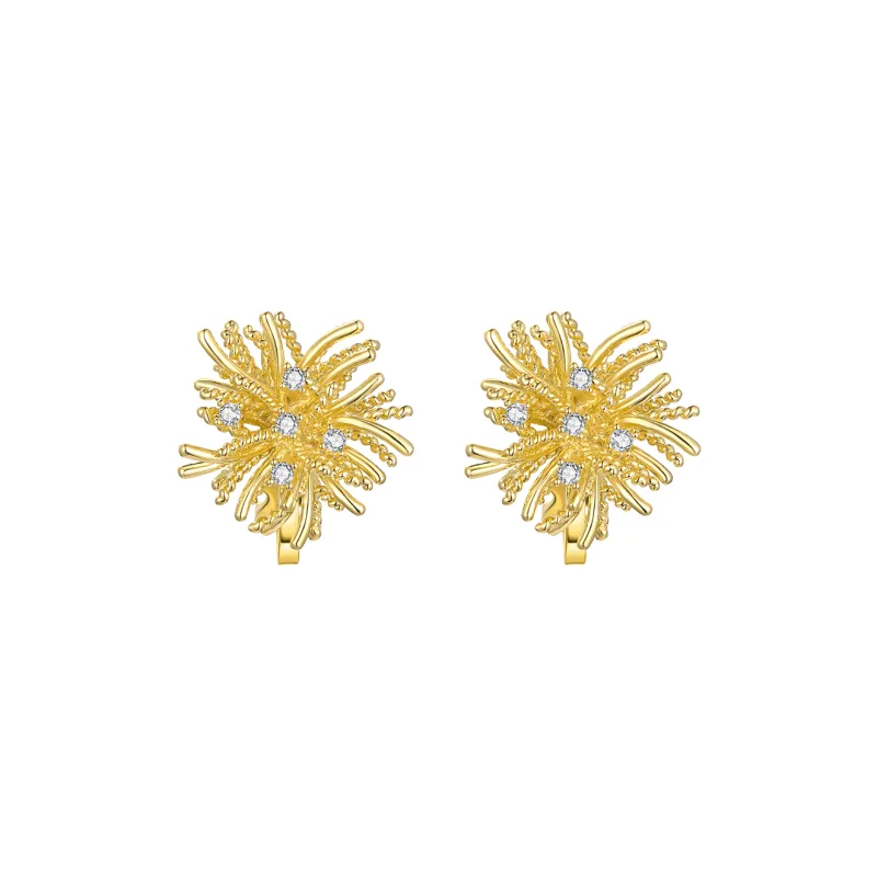 ZEGL Copper Electroplated Bright Silver/Copper Electroplated 14K Gold Clip On Earrings Women's-3