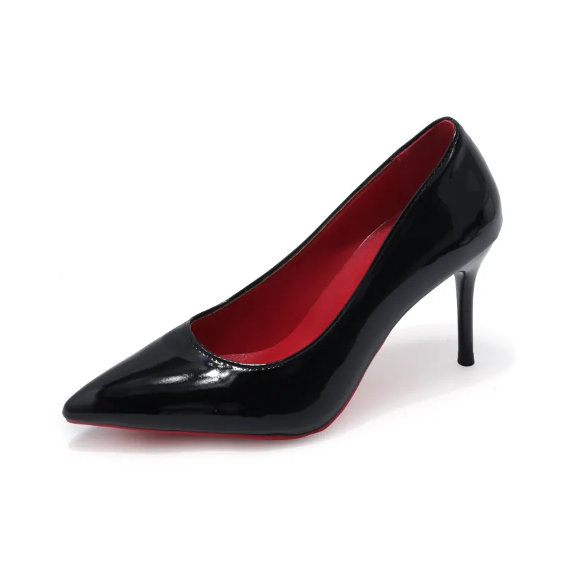Take The Qin Slim Heel High Heels Women's Black-1