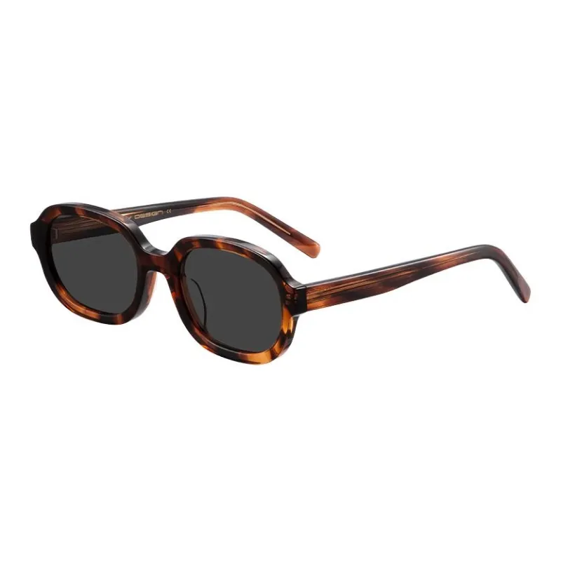 CAPONI Plate Frame Oval Sunglasses Unisex Multicolor-2