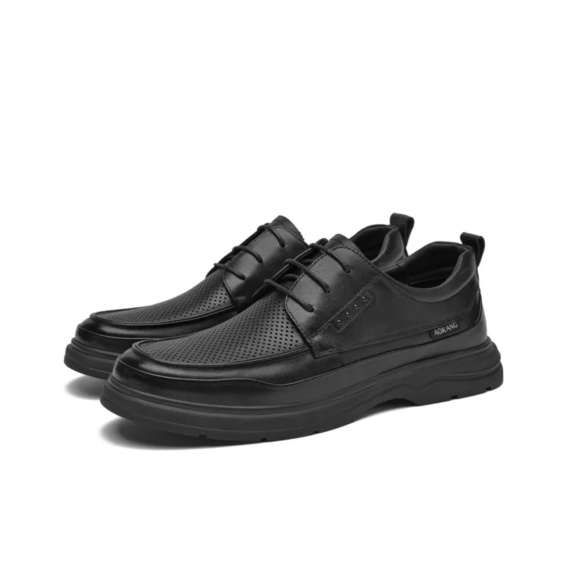 AOKANG Dress Shoes Men Low Top Black-2