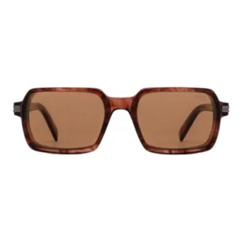 Zegna Acetate Rectangular Sunglasses Men's Tortoiseshell