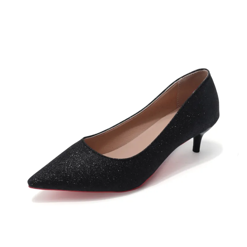 Take The Qin Slim Heel High Heels Women's Black-14