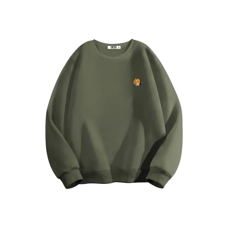 ONE PIECE Pullover Crew Neck Drop Shoulder Long Sleeved Sweatshirt Unisex-4