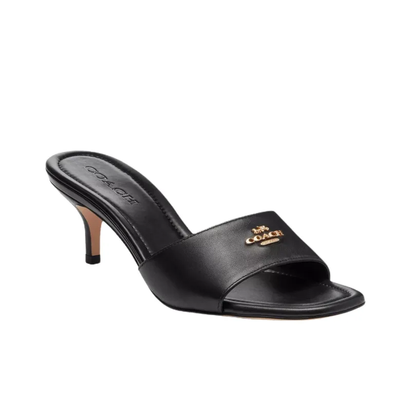 COACH Slip Resistant Slide Slippers 5.7cm Women's Black-2