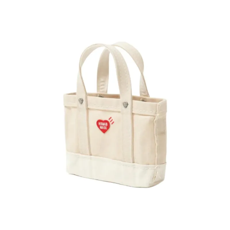 HUMAN MADE Heavy Canvas Mini Shoulder Tote Bag White-9