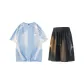 Clothing Set (Light Blue Top+Black Shorts)