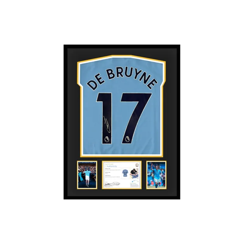 Three For Manchester City Team Jersey Exquisite Mounting, Outer Frame Approx. 65x85cm EM Certificate Unisex-0