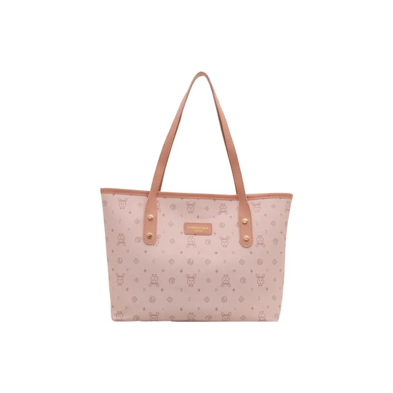TOUTSEUL YOLO PU Tote Bag, Shopping Bag, Shoulder Bag Women's Blue/Pink/White/Black-0