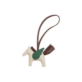 HERMES Rodeo Pegase Bag Accessories Chalk White & Chocolates Brown